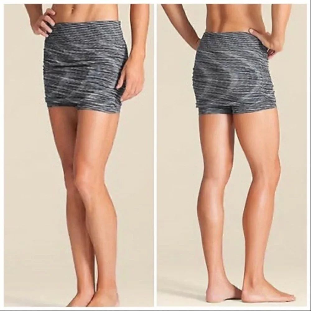 Athleta Mini Skort Shorts Small Rajas Seamless Black Space Dye Stretch
